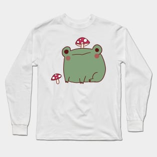 Cute frog with mashroom Long Sleeve T-Shirt